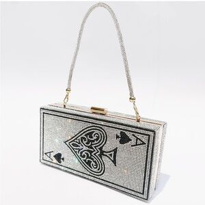 Bling Aces square purse with 2 different strap options special events bag